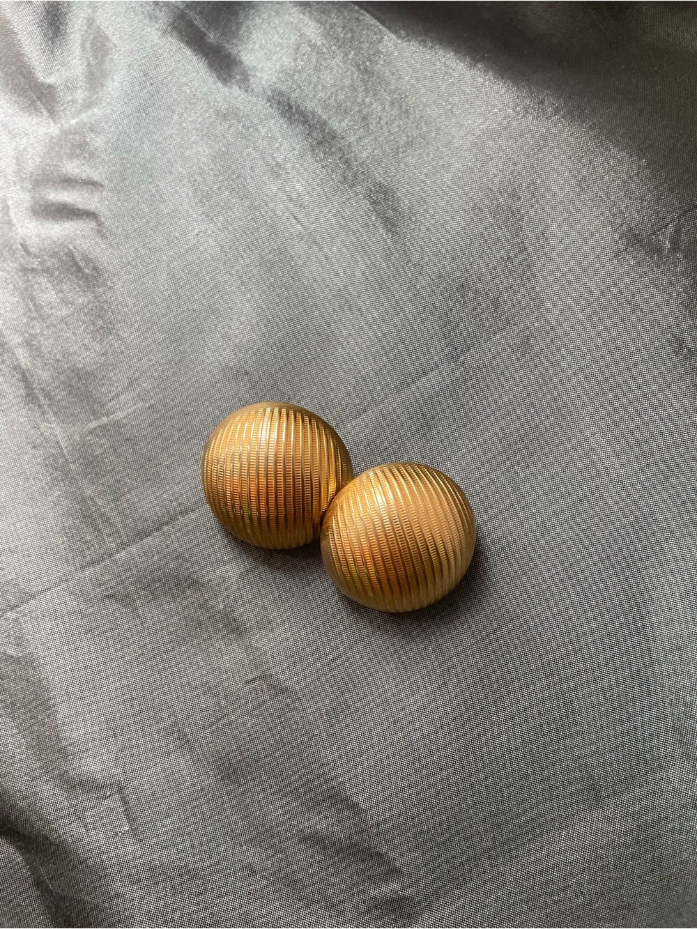 Classic Gold Ribbed Dome Clip-On Earrings